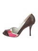 Emilio Pucci Leather Printed D'Orsay Pumps
