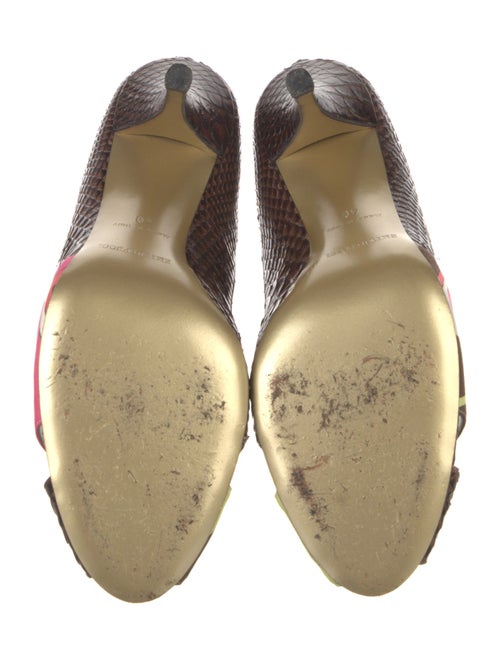 Emilio Pucci Leather Printed D'Orsay Pumps