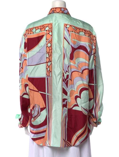 Emilio Pucci Silk Printed Button-Up Top