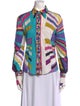 Emilio Pucci Printed Long Sleeve Button-Up Top