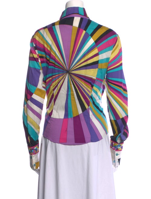 Emilio Pucci Printed Long Sleeve Button-Up Top
