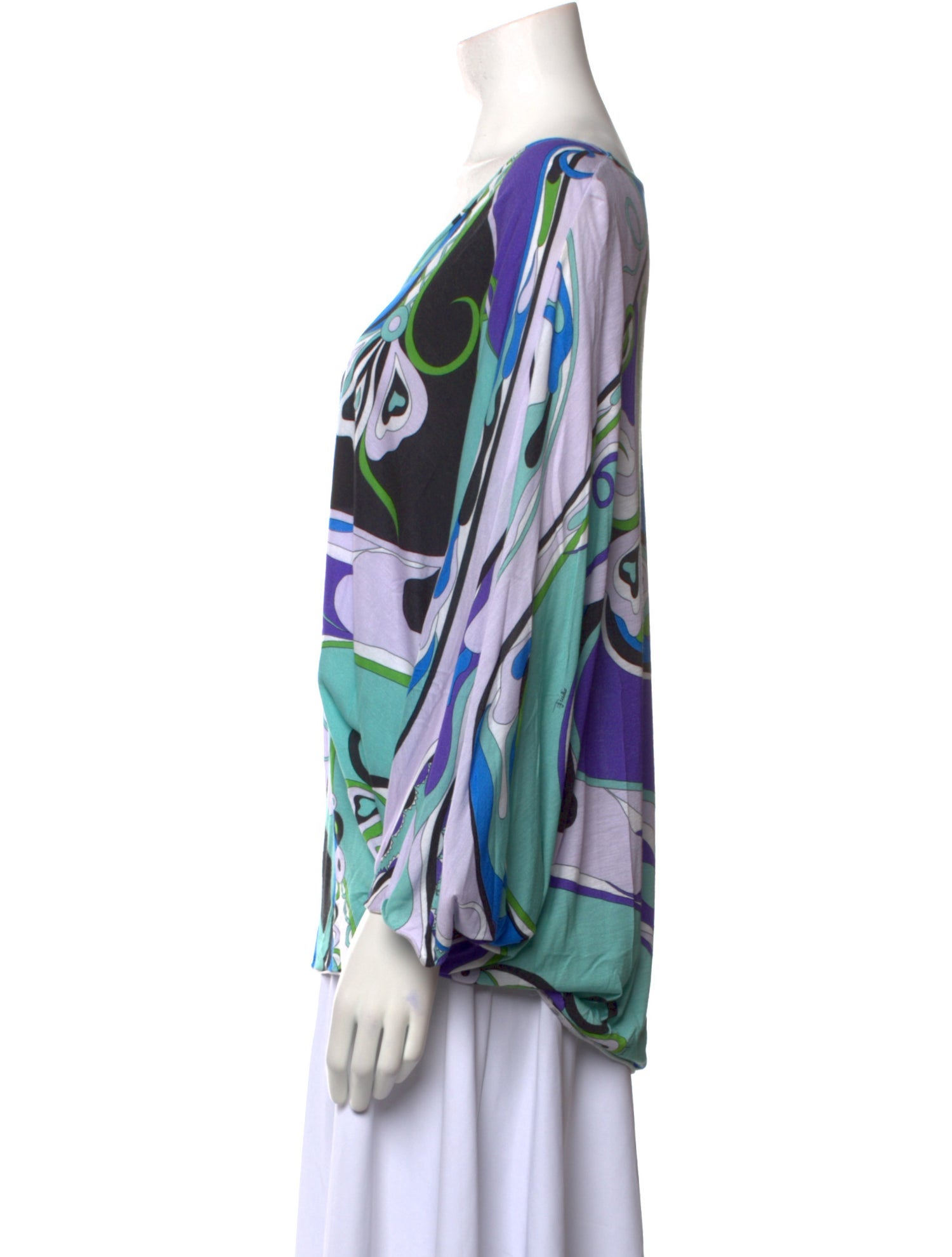 Emilio Pucci Printed V-Neck Blouse