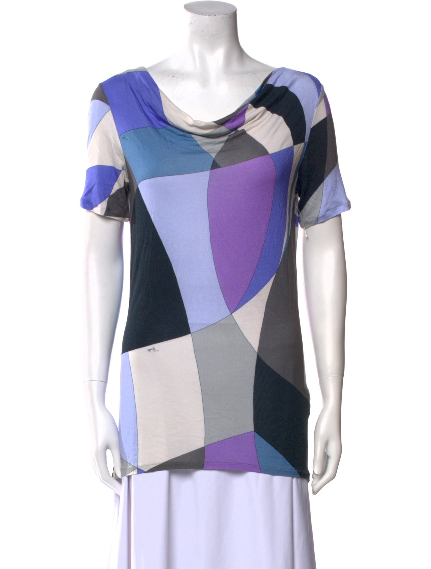 Emilio Pucci Printed Cowl Neck Blouse