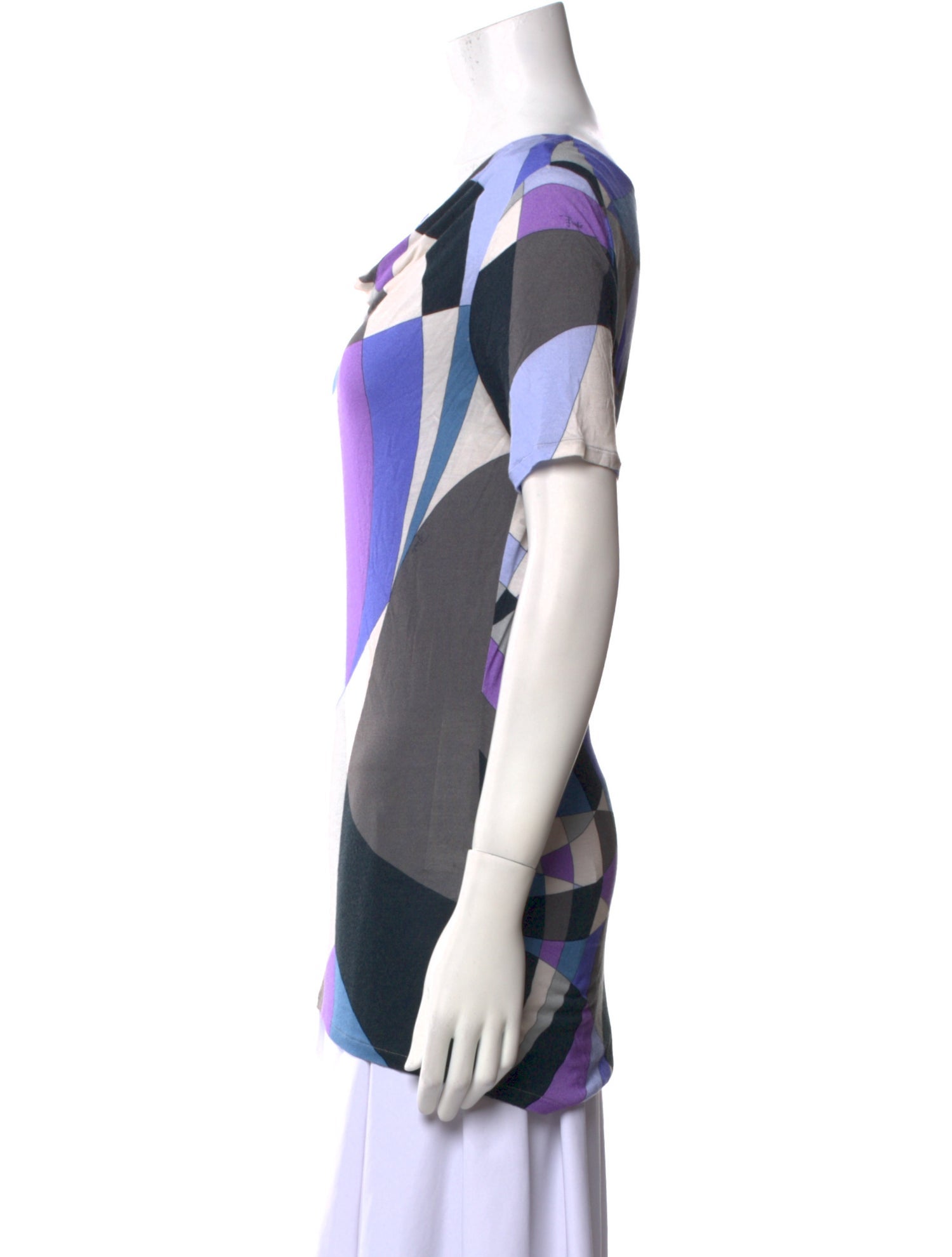 Emilio Pucci Printed Cowl Neck Blouse