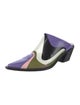 Emilio Pucci Leather Colorblock Pattern Mules