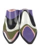 Emilio Pucci Leather Colorblock Pattern Mules