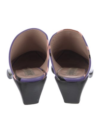 Emilio Pucci Leather Colorblock Pattern Mules
