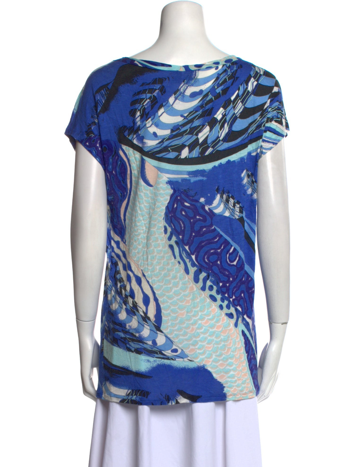 Emilio Pucci Printed Bateau Neckline Tunic