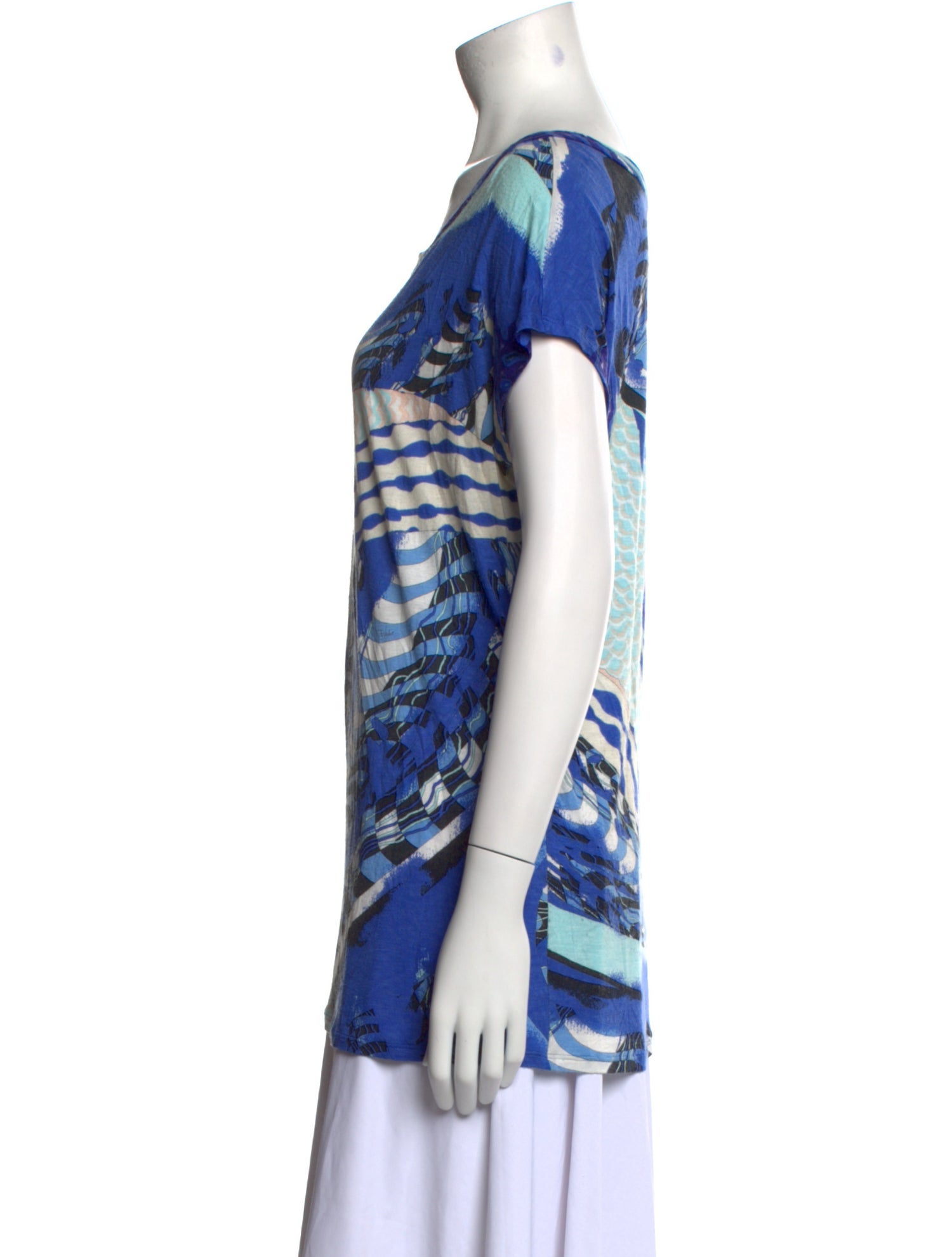 Emilio Pucci Printed Bateau Neckline Tunic