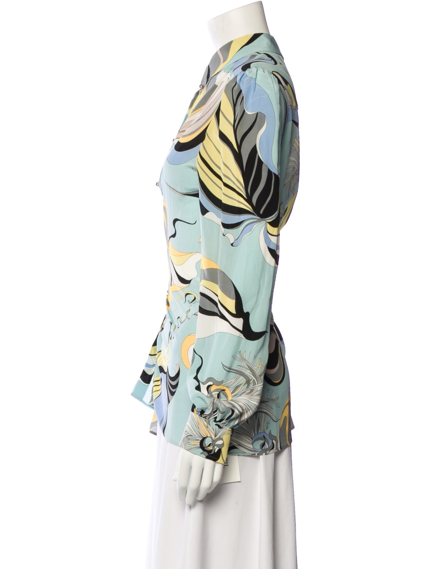 Emilio Pucci Silk Printed Button-Up Top