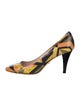 Emilio Pucci Patent Leather Colorblock Pattern Slingback Pumps