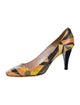 Emilio Pucci Patent Leather Colorblock Pattern Slingback Pumps