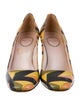 Emilio Pucci Patent Leather Colorblock Pattern Slingback Pumps
