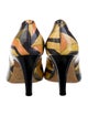 Emilio Pucci Patent Leather Colorblock Pattern Slingback Pumps