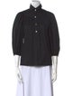 Emilio Pucci Mock Neck Three-Quarter Sleeve Button-Up Top