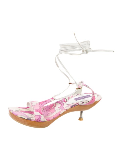 Emilio Pucci Canvas Printed Gladiator Sandals