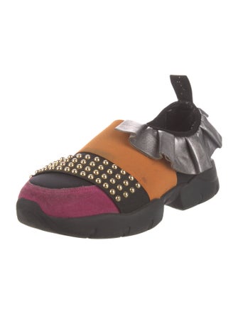 Emilio Pucci Colorblock Pattern Studded Accents Sneakers