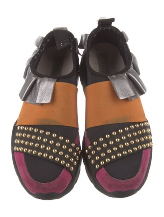 Emilio Pucci Colorblock Pattern Studded Accents Sneakers