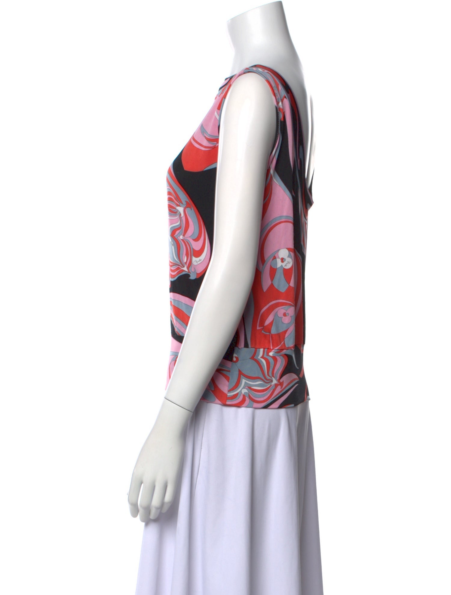 Emilio Pucci Printed Bateau Neckline Top