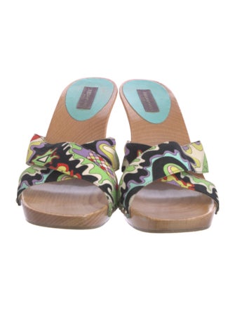 Emilio Pucci Canvas Floral Print Slides