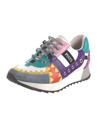Emilio Pucci Leather Printed Sneakers