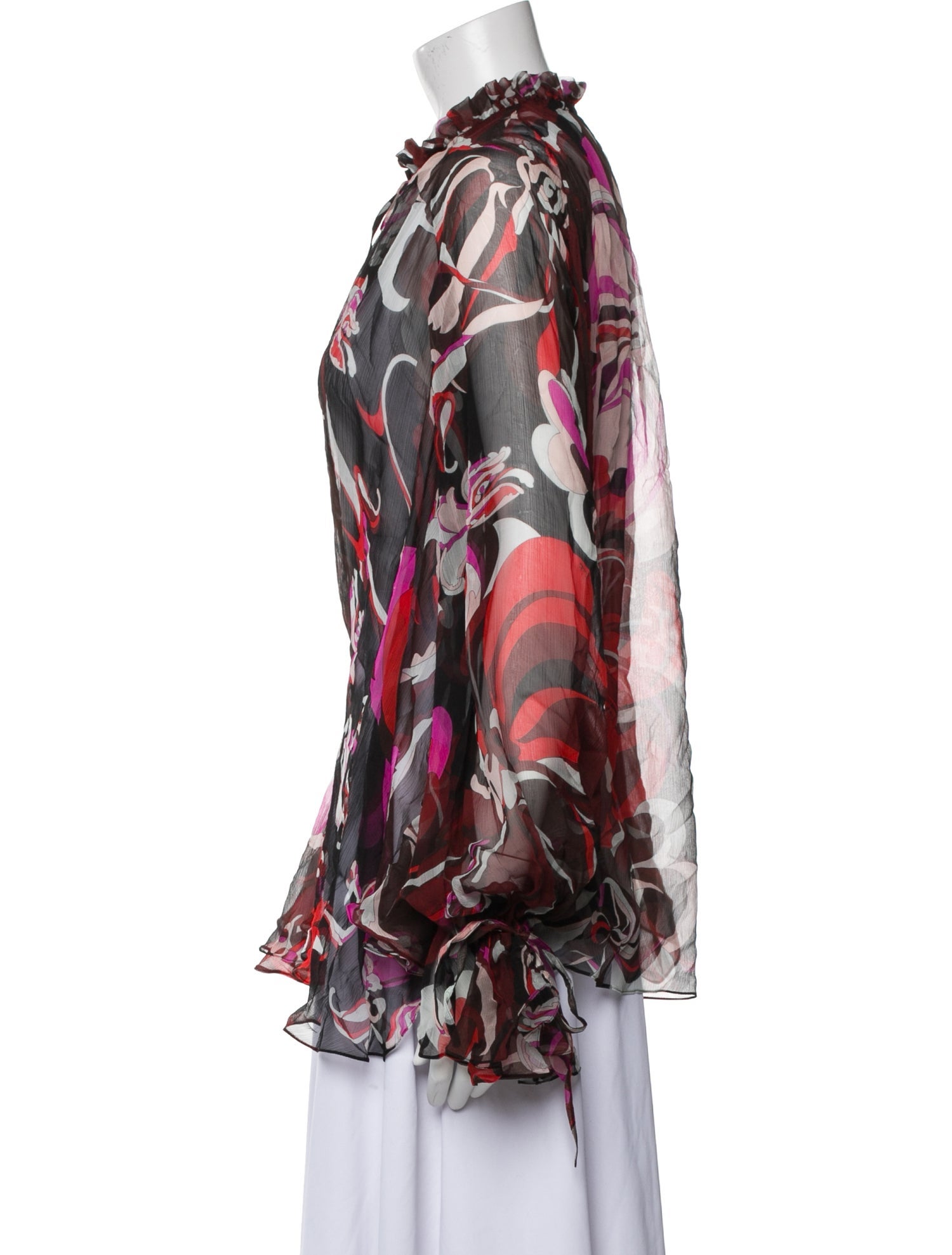 Emilio Pucci Silk Floral Print Blouse