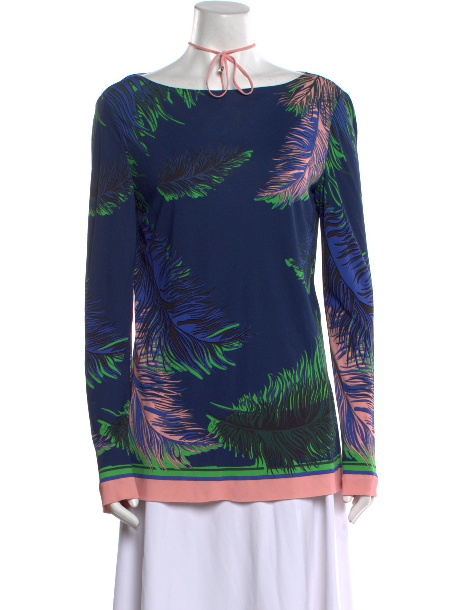 Emilio Pucci Printed Bateau Neckline Tunic