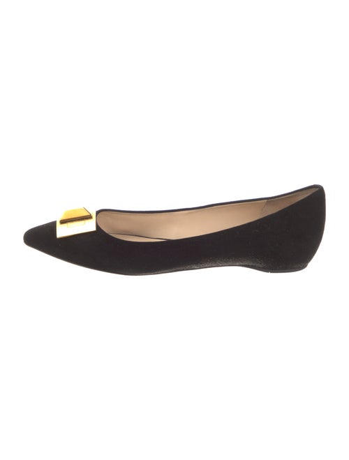Emilio Pucci Suede Bow Accents Ballet Flats