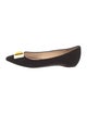 Emilio Pucci Suede Bow Accents Ballet Flats