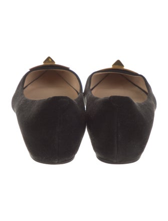Emilio Pucci Suede Bow Accents Ballet Flats