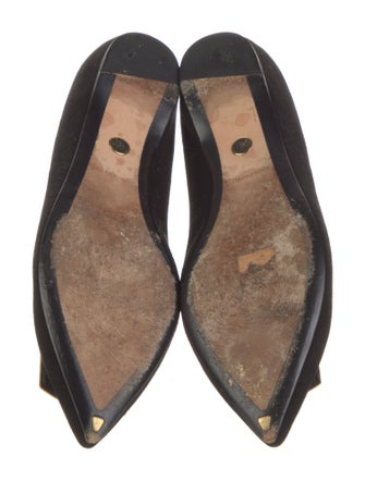 Emilio Pucci Suede Bow Accents Ballet Flats