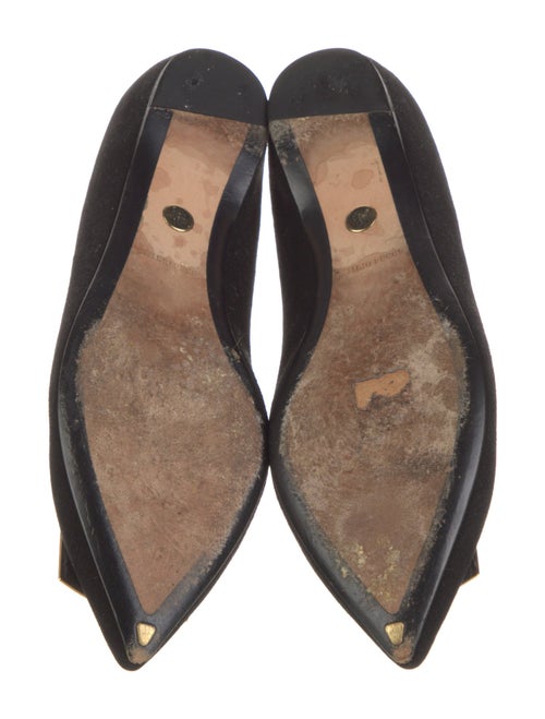 Emilio Pucci Suede Bow Accents Ballet Flats
