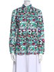 Emilio Pucci Printed Mock Neck Button-Up Top