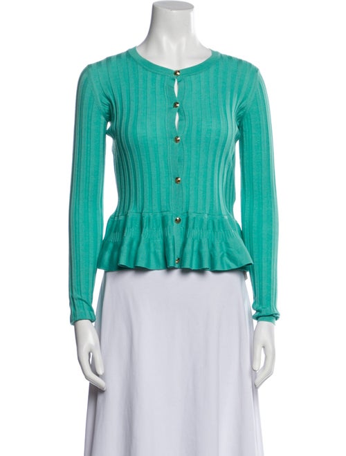 Emilio Pucci Virgin Wool Crew Neck Button-Up Top