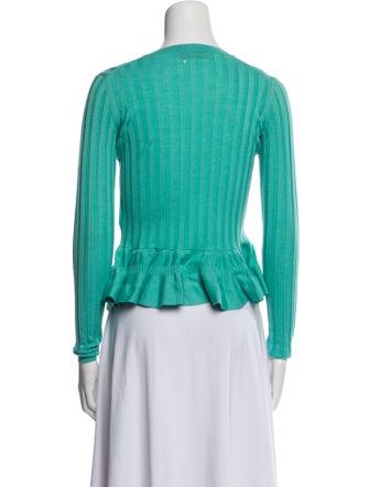 Emilio Pucci Virgin Wool Crew Neck Button-Up Top