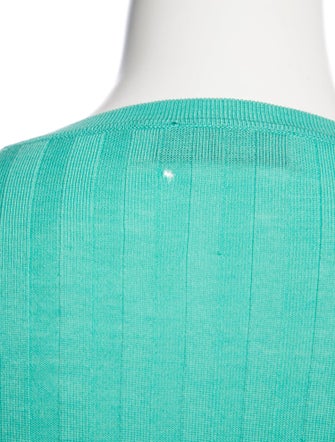 Emilio Pucci Virgin Wool Crew Neck Button-Up Top