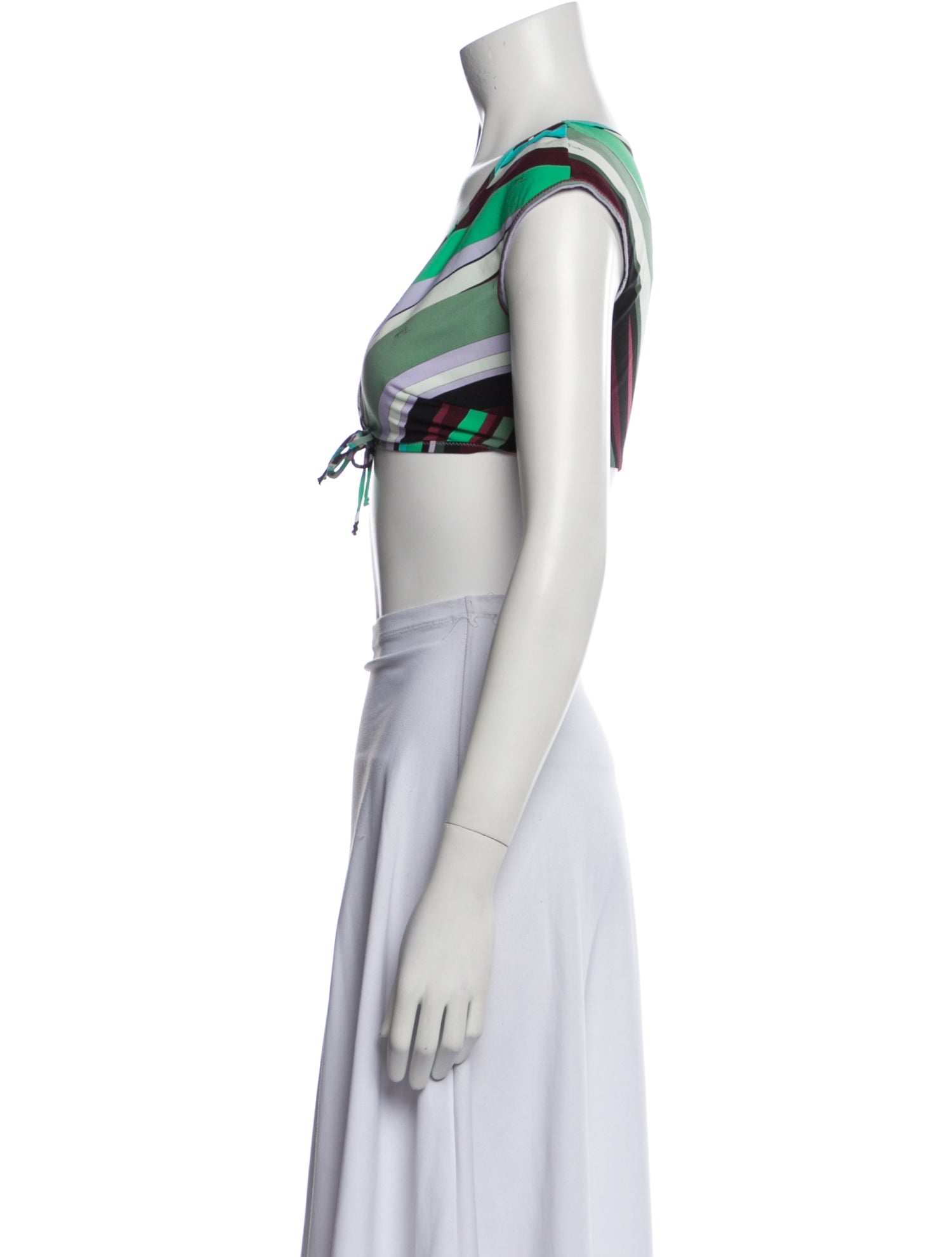 Emilio Pucci Striped V-Neck Crop Top