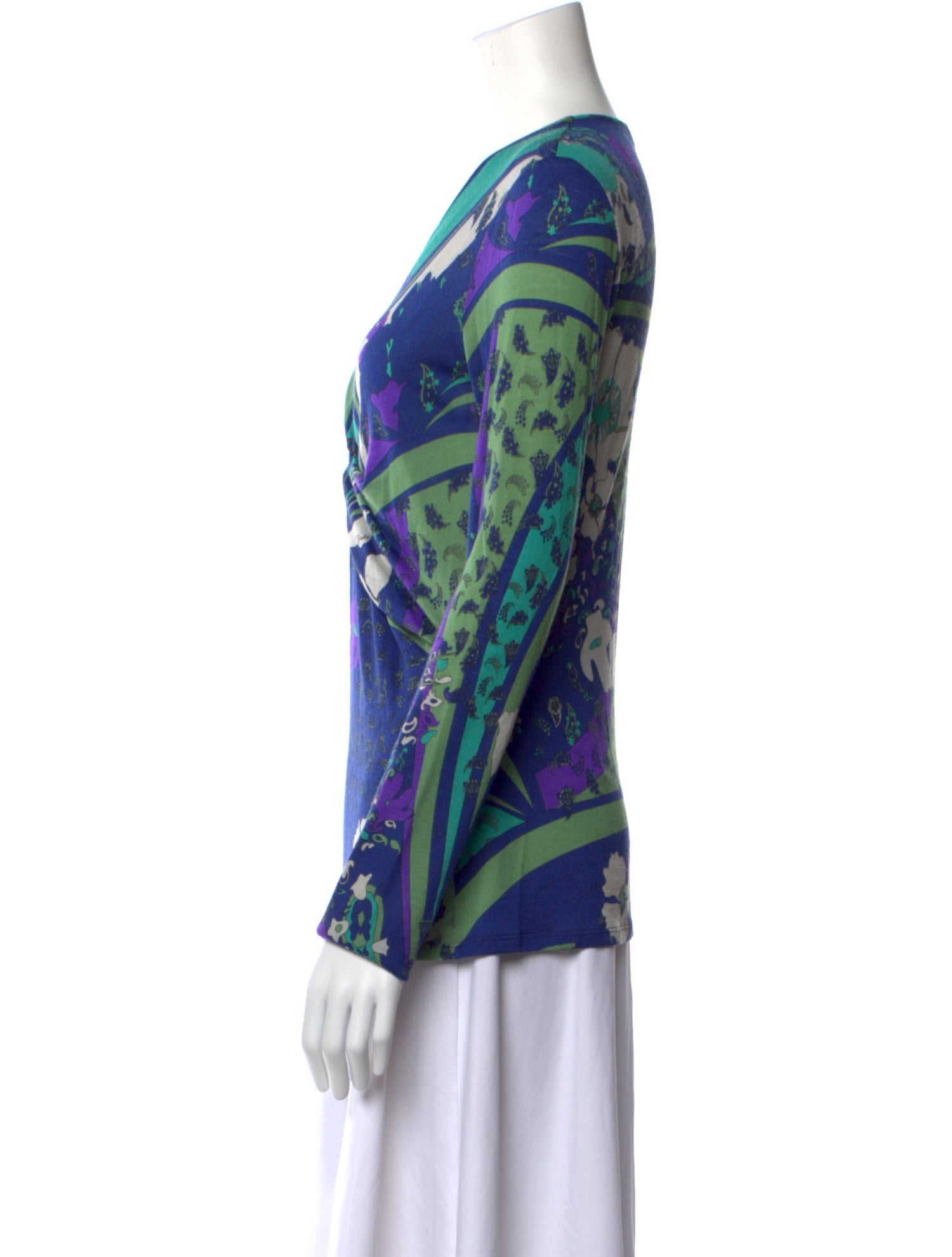 Emilio Pucci Wool Floral Print Blouse