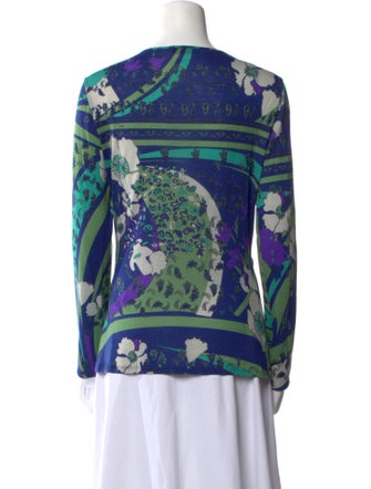 Emilio Pucci Wool Floral Print Blouse