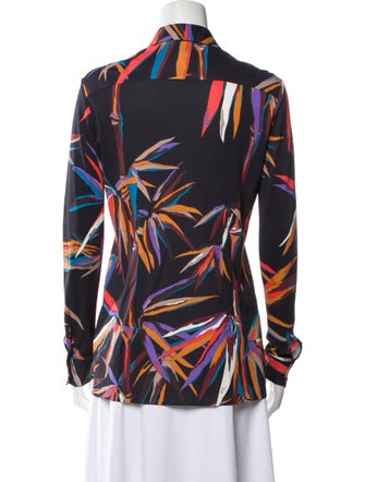 Emilio Pucci Printed Long Sleeve Button-Up Top