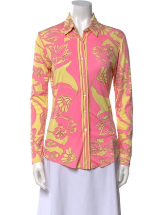 Emilio Pucci Silk Printed Button-Up Top