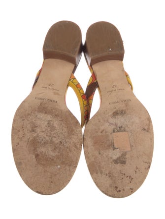 Emilio Pucci Patent Leather Striped Slides