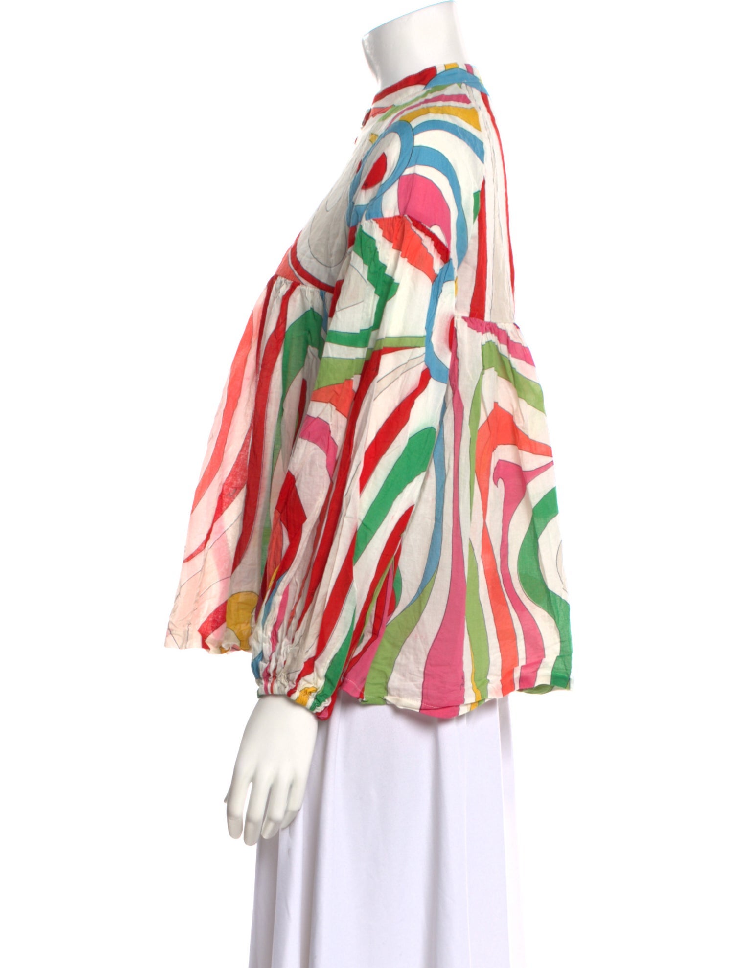 Emilio Pucci Printed Mock Neck Blouse