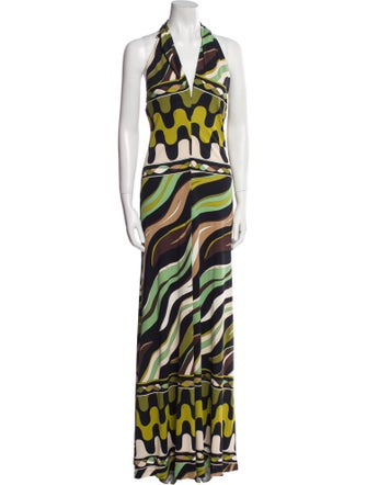 Emilio Pucci Printed V-Neck Jumpsuit