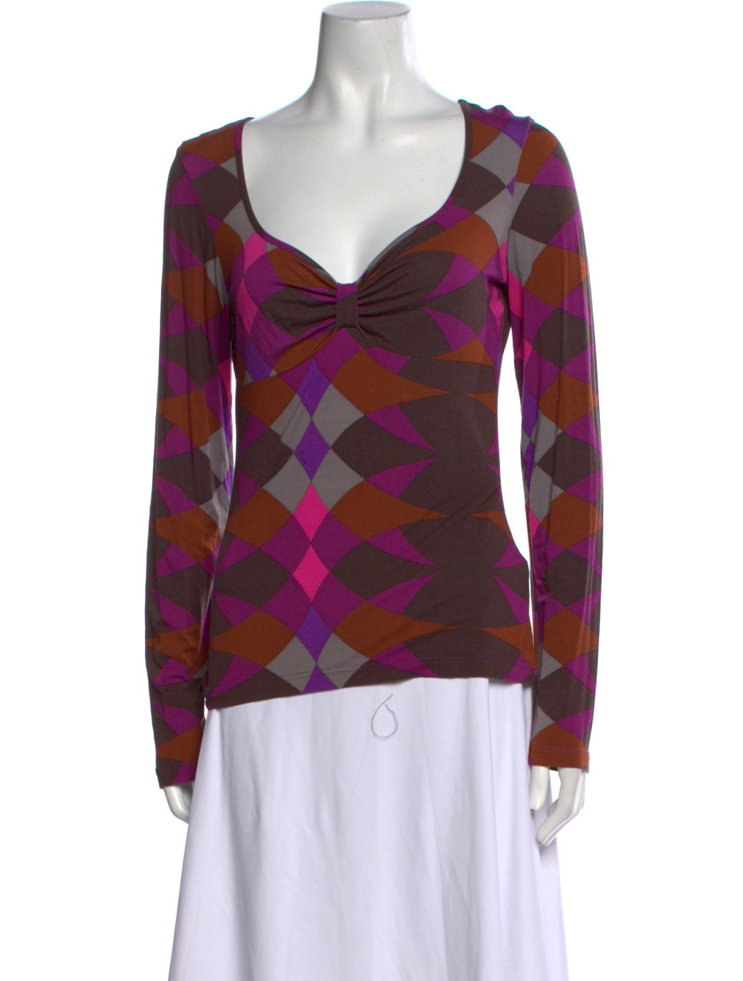 Emilio Pucci Printed Square Neckline Top