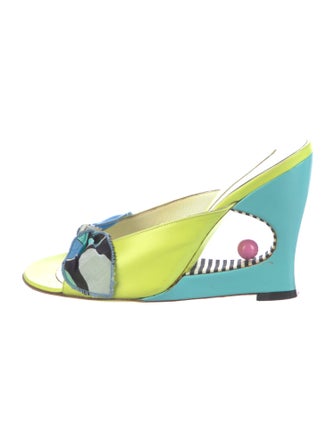 Emilio Pucci Leather Printed Slides