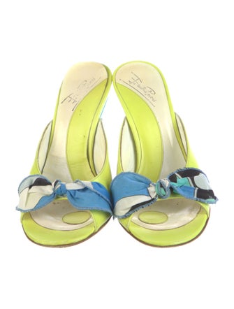 Emilio Pucci Leather Printed Slides