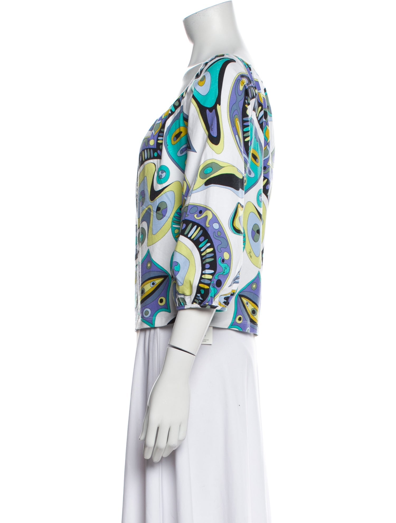 Emilio Pucci Printed Scoop Neck Blouse