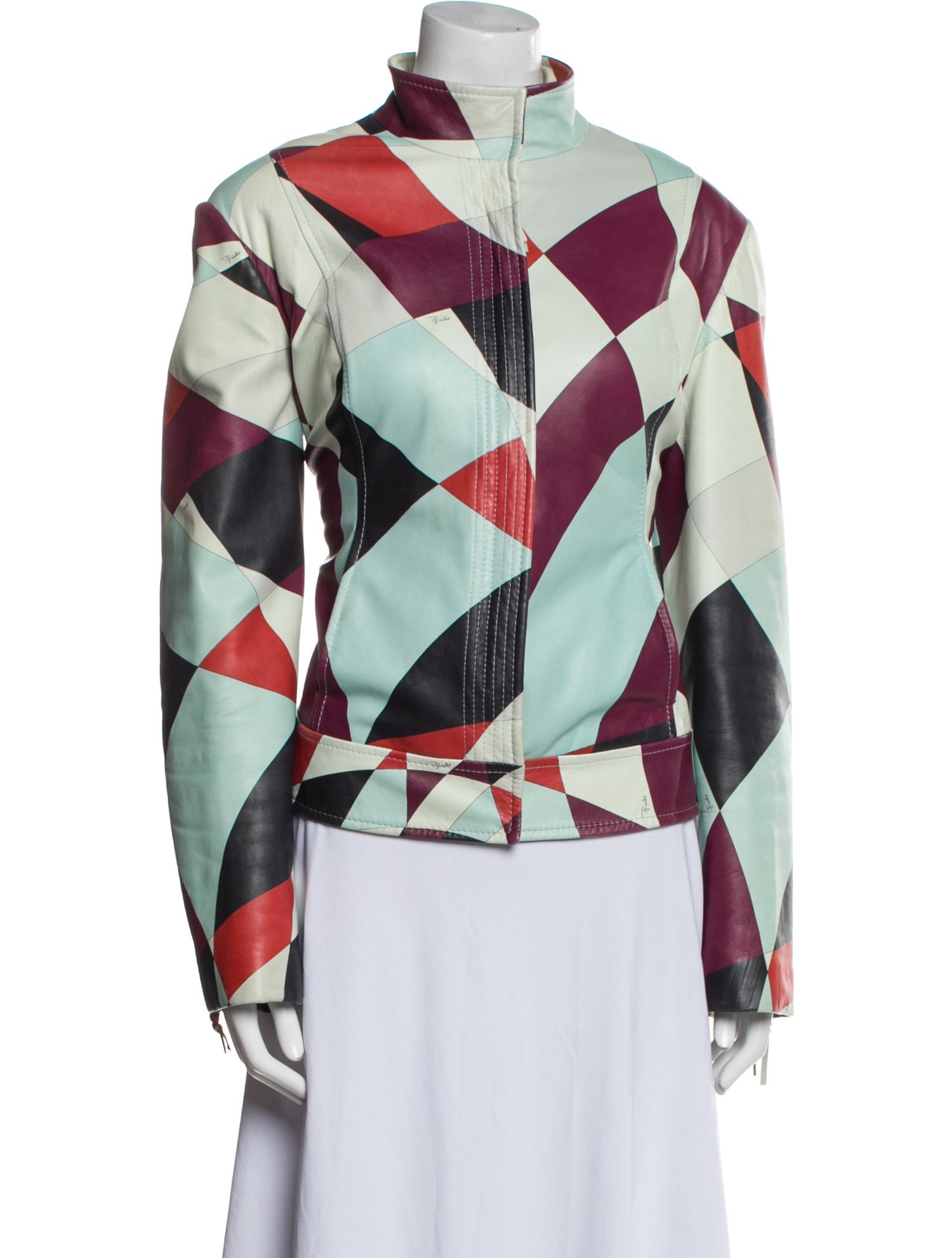 Emilio Pucci Leather Printed Jacket