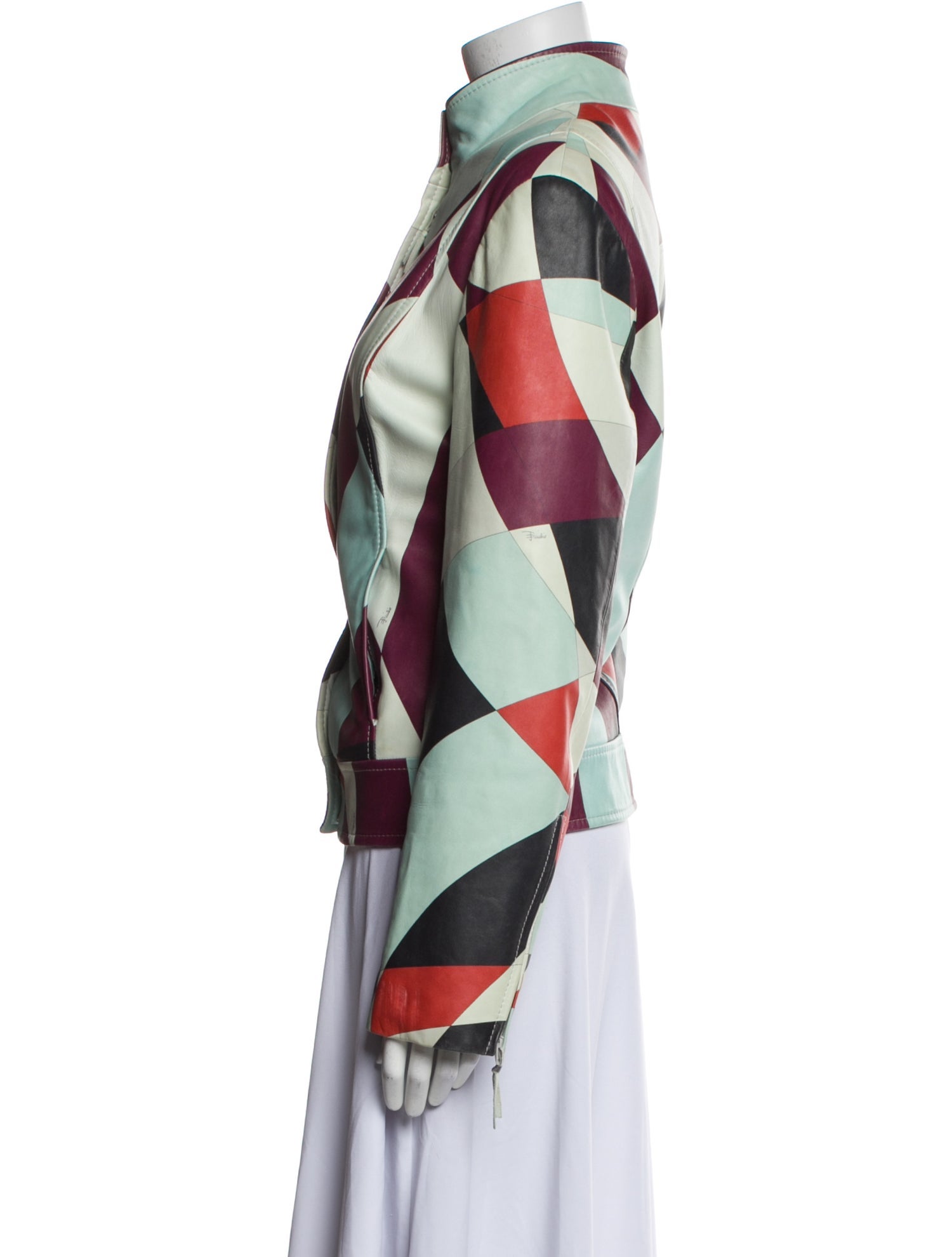 Emilio Pucci Leather Printed Jacket